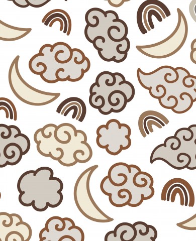 Waterproof fabric clouds and rainbow vectors