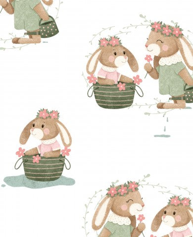 SoftShell-kaniner i korgar med blommor och blommönster