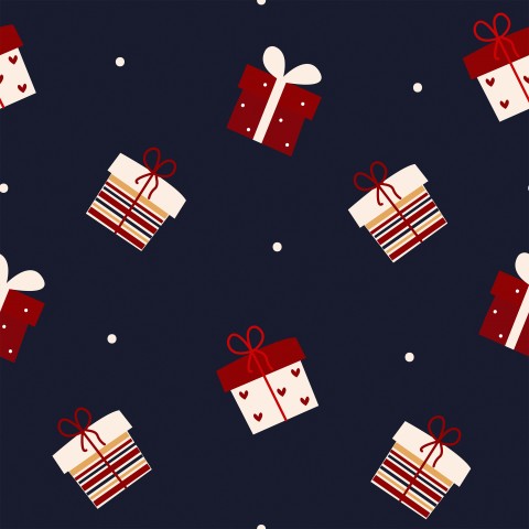 French Terry gift boxes on a dark blue background