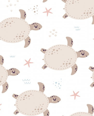 Muslin cute sea turtles