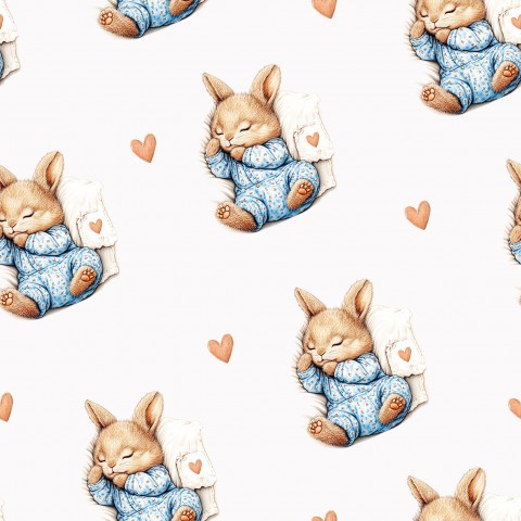 Süße Hasen auf Canvas Baumwolle - Softie-Pattern zum nähen! Ideal für Kuscheltiere und Accessoires. Süß & sanft, perfekt für Kleinkinder und Erwachsene.