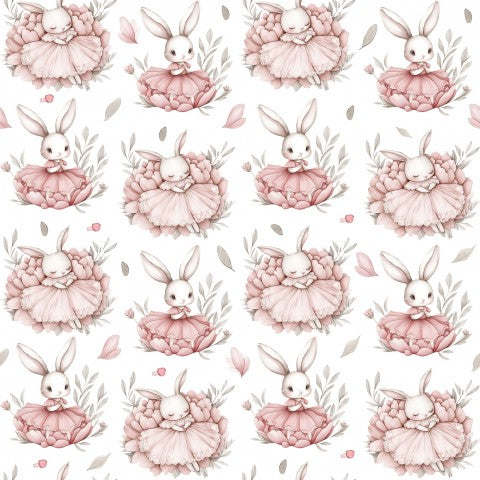 Rib Jersey bunnies and flowers