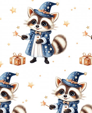 SoftShell einem süßen Waschbären mit Zauberhut