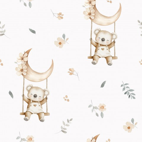 Rib Jersey Teddybären und Mond