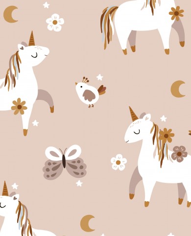 Satin cotton unicorns and butterflies