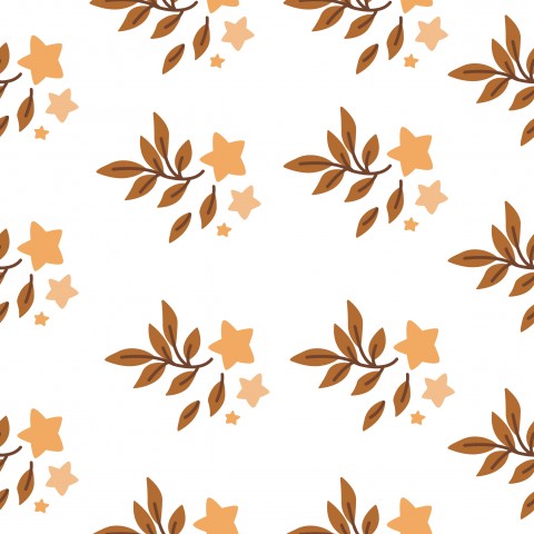 Satin cotton leaves and stars