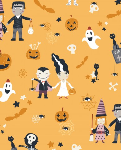 Maglia a coste modello Halloween con personaggi di Halloween