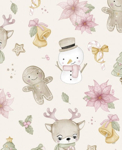 SoftShell Weihnachtsmuster mit Schneemann, Rentier und Lebkuchenmann