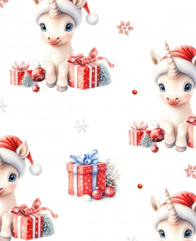 Motif de Noël panaméen avec de jolies licornes