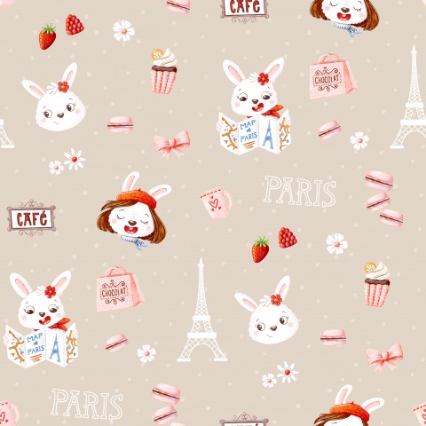 Entdecken Sie das wunderbare Canvas Baumwolle Sweet Bunny in Paris 1 Sand - ein leuchtendes und weiches Gewebe ideal für Ihre nächste Nahtstelle. Meterware für