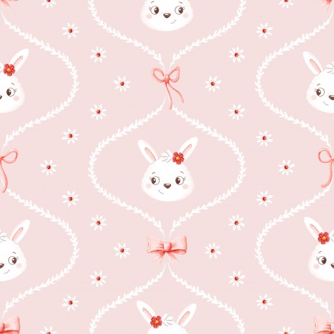 Scopri l'affascinante tela di cotone Sweet Bunny in Paris 5 Rose: un materiale elegante per i tuoi prossimi progetti di cucito! Misto tela di cotone con