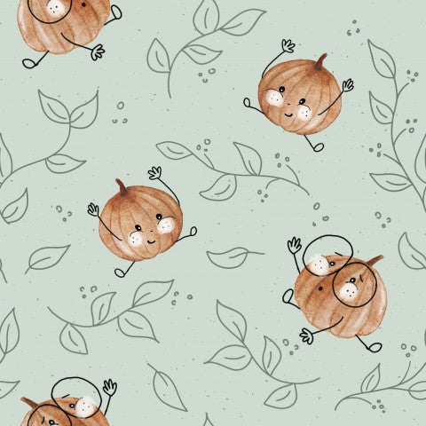 Sweet Pumpkin Green Baumwolle Canvas - Naturerleben im Nähstuhl: Baumwoll-Stoff in leuchtendem Orange-Schattenton, ideal für trendy Kleidung und Accessoires, p