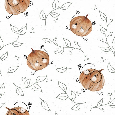 Waterproof fabric cute pumpkins and leaves