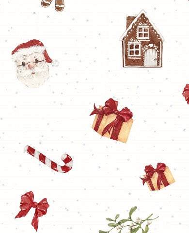 Panama Christmas pattern with Santa Claus and gifts