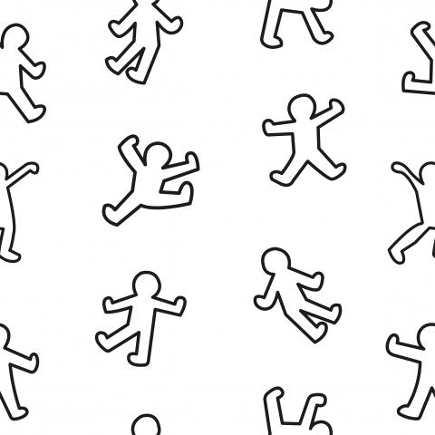 Uomini danzanti dai colori vivaci: ispirati a Keith Haring, questi tessuti in tela di cotone sono perfetti per la tua prossima proiezione. Con i loro colori vivaci