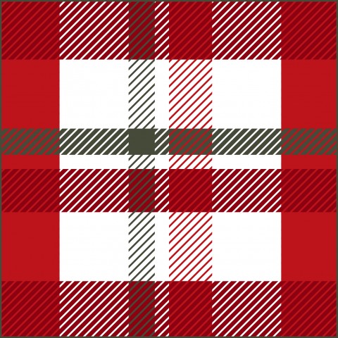 French Terry a red and white checked tartan pattern