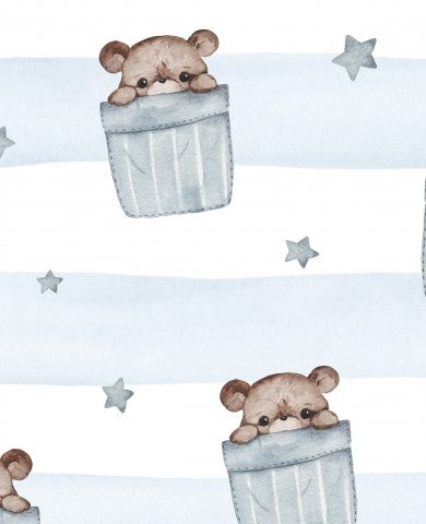 Muslin teddy bears and stars