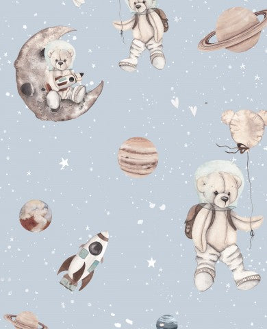 Satin Cotton Teddy Bears on the Moon