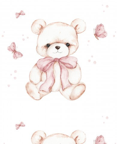 Waterproof fabric teddy bear and butterflies