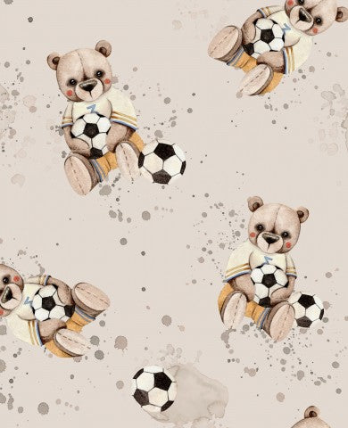 Nallebjörn och fotboll i satinbomull