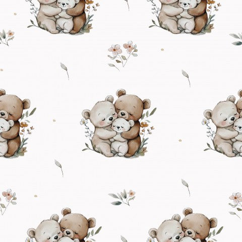 Ribjersey bamser og blomster