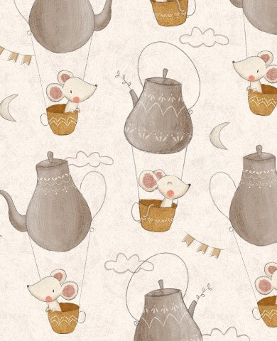 Waterdichte stoffen muizen vliegen in een theepot