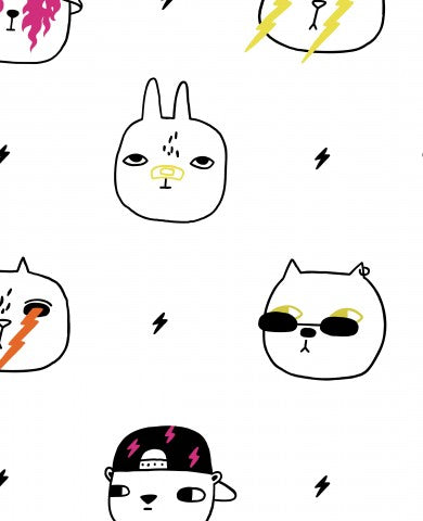 Jersey cartoon cats and lightning