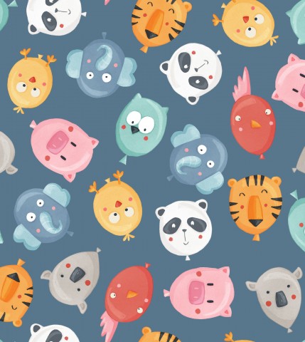 Waterproof fabric with a cute cartoon animal vector