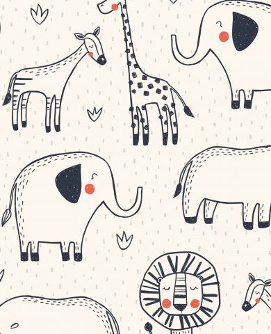 Muslin hand-drawn animals