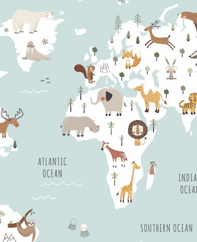 Panama en illustration av djur på världskartan