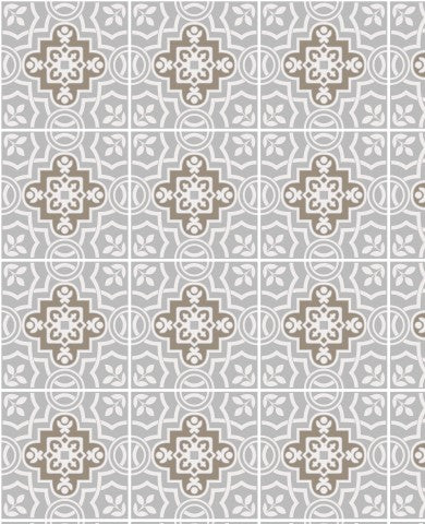 French Terry, un motif de carreaux gris et blanc avec des motifs artistiques