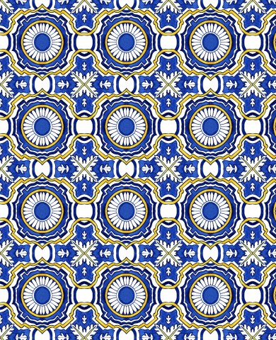 Panama ein blau-weißes Muster mit einem kunstvollen Design