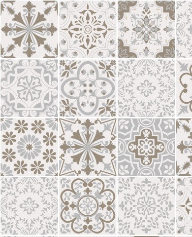 SoftShell een set tegels met witte en bruine patronen