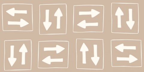 Musselin Traffic arrows beige