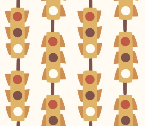 Muslin a pattern of traffic lights on a white background