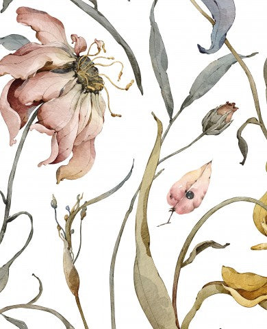 Jersey Aquarellblumen