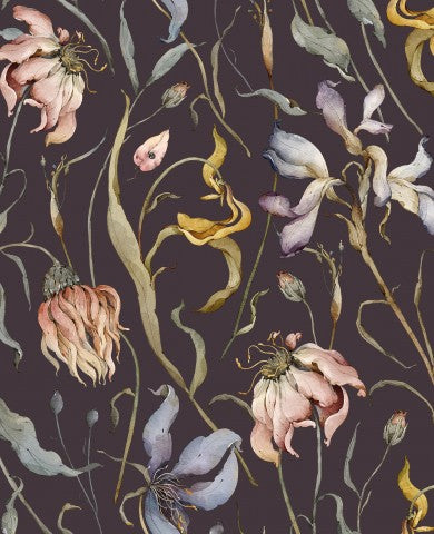 SoftShell watercolor flowers on a dark background