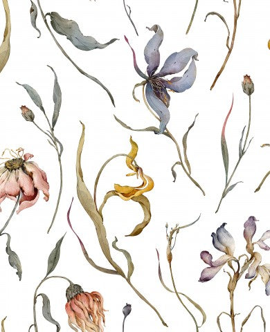 Fiori acquerellati in tessuto impermeabile