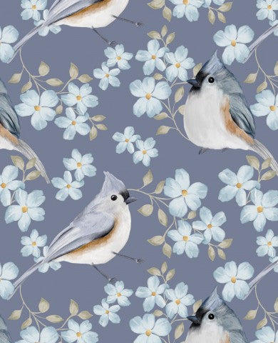 Jersey einen Stoff mit Büschelmeisenmotiv von Jessica auf Spoonflower