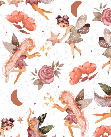 French Terry Fairies and Flowers