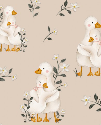 SoftShell weißen Enten und Blumen