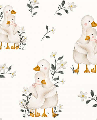 Jersey watercolor ducks and flowers