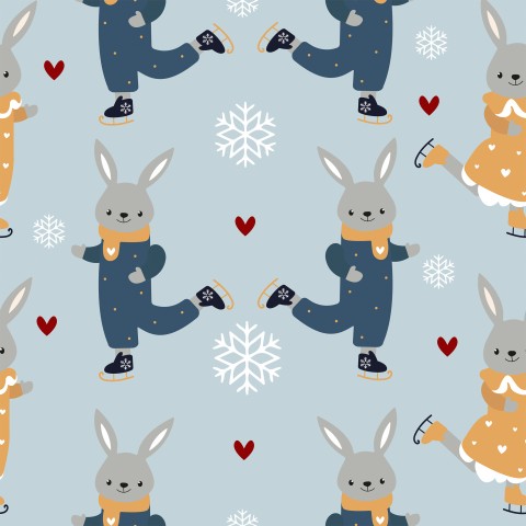 Jerseykaniner og snefnug