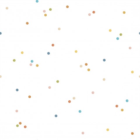 Waterproof fabric a white background with colorful dots