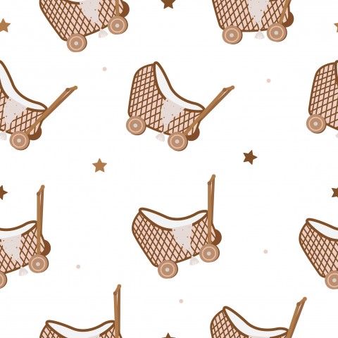 Satin cotton stroller and stars