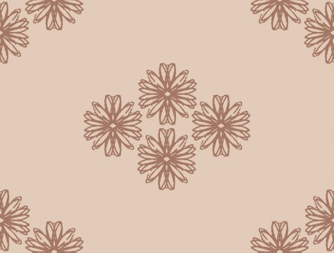 Wasserdichter Stoff Blumen auf beigem Hintergrund