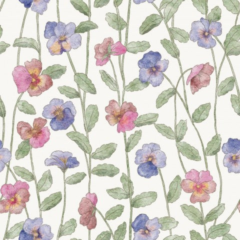 Muslin, en akvarel af blomster på en hvid baggrund