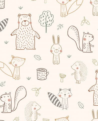 Rib Jersey cute forest animals