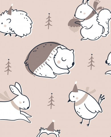 Waterproof fabric cute animals and trees