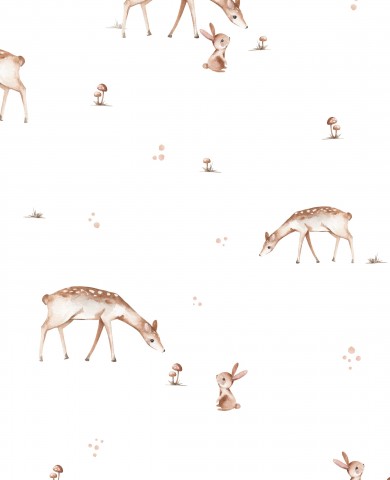 Muslin deer and mushrooms